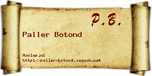 Paller Botond névjegykártya